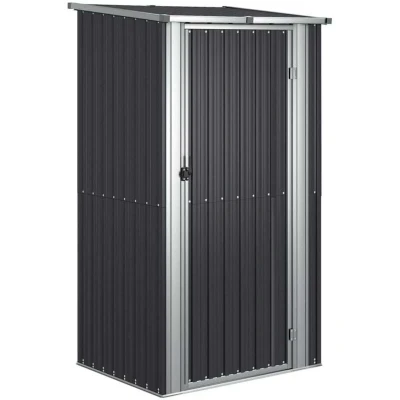 Image of vidaXL Garden Shed Anthracite 118.5x97x209.5 cm Galvanised Steel