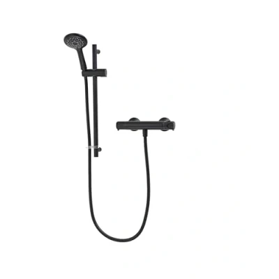 Image of Tian Bar Mixer Black Thermostatic Shower Set Handheld Anti Scald Kit 5 Year Guarantee Spray Patterns