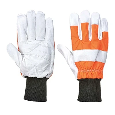 Image of Portwest Oak Chainsaw Protective Glove (Class 0), Color: Orange, Size: L, A290ORRL
