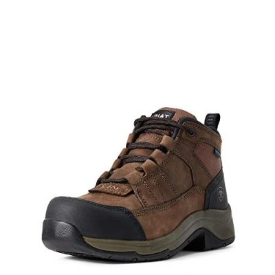 Image of ARIAT Womens Telluride Work H20 Water Hydration CT Boots Distressed Brown Waterproof Sprayproof Shock absorbing EVA Footwear UK Size 6