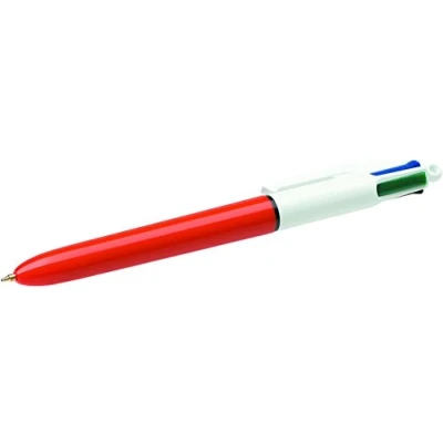 Image of BIC 4 Colours Original Retractable Ballpoint Pens with Four and Fine Point (0.8 mm), Pack of 12
