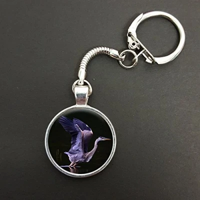 Image of Heron Pendant On A Snake Keyring Ideal Birthday Gift N521
