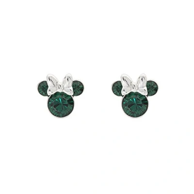 Image of Disney Minnie Mouse Green May Birthstone sterling silver Crystal Earrings E905162RMAYL