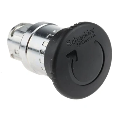 Image of Schneider Electric, Harmony, ZB4BT2, Black Ø40 mushroom pushbutton head Ø22 latching push pull