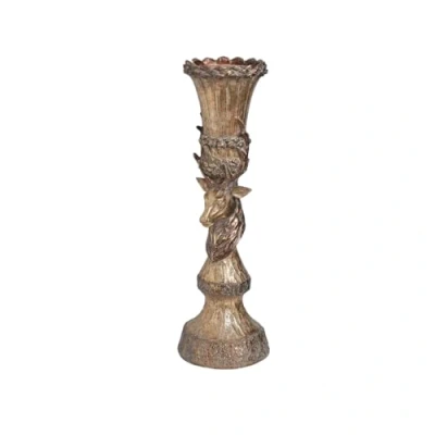 Image of Golden Stag Candle Holder Tapered Candlestick Home Festive Unique Decor