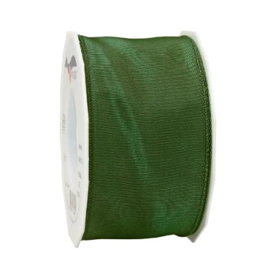 Image of C.E. Pattberg Präsent Lyon Wired Taffeta Ribbon Dark Green 60 mm width, 25 m length