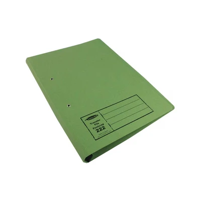 Image of Exacompta Ref 346 GRNZ Guildhall Document Spiral Files, 285gsm Medium Weight Spring Manilla, 355x250mm, Metal Mechanism, Blue Angel Certified Green, Pack of 25