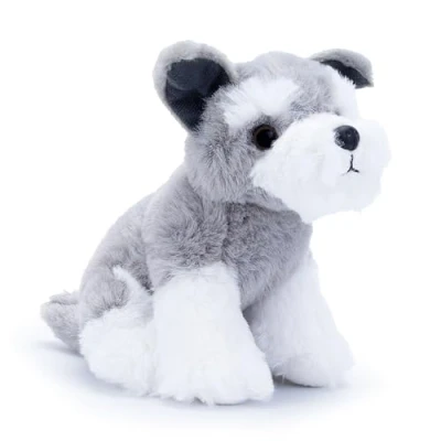 Image of Zappi Co Palm Pups Schnauzer Plush Toy (15cm) Schnauzie Pup Soft, Cuddly, 100% Recycled Dapper Little Dog Friend