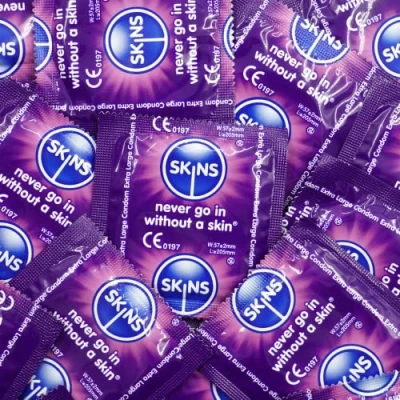 Image of Skins Extra Large Condoms Big Box XL Bulk Pack 100 with Lubrication for Safety &amp; Greater Satisfaction