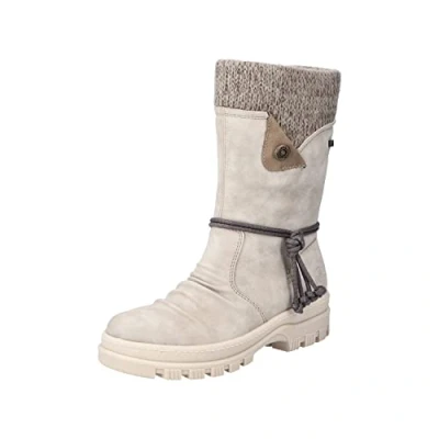 Image of Rieker Women&#039;s X8283 Fashion Boot, Beige, 7.5 UK