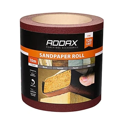 Image of TIMCO 120 Grit Sandpaper Roll Red 115mm x 10m