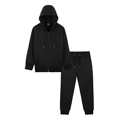 Image of CityComfort Boys Tracksuit Zip Up Hoodie and Joggers for Kids (4 5 Years, Black)