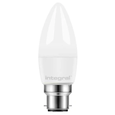 Image of Integral LED 6w Candle Frosted Light Bulb (2700K, BC, B22, Bayonet)