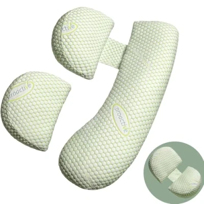 Image of KINGGOO Pregnancy pillow, side sleeper support for back, hips, legs, stomach maternity women, pillow with removable cotton cover.