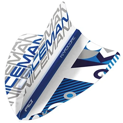 Image of RED DRAGON Gerwyn Price Iceman Hardcore Freestyle White Stack Dart Flights 3 Sets Per Pack (9 in Total)