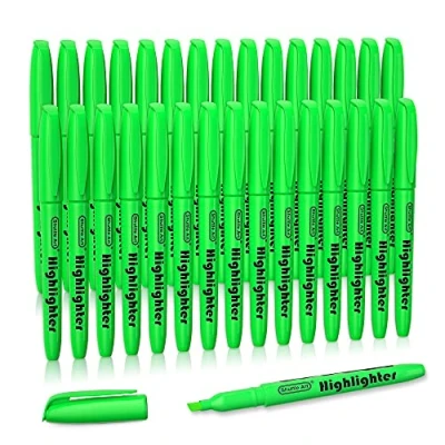 Image of Shuttle Art Highlighters, 30 Pack Green Highlighters Bright Colours, Chisel Tip Dry Quickly Non Toxic Highlighter Markers for Adults Kids Highlighting in Home School Office