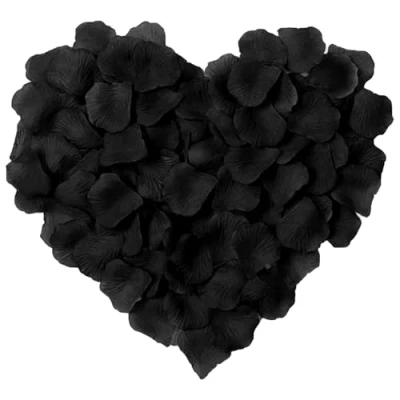 Image of Risipu Artificial Black Rose Petals Blue Petals, for Bedroom, Romantic Decoration Wedding Proposal Anniversary Valentine Day (2000, black)