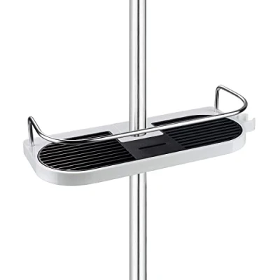 Image of homeasy Bathroom Shower Shelf, Caddy/Tidy No Drilling Holders Storage for Soap Shampoo Rack Hanging with Buckle and Head Hook Suit 19mm 25mm Rail