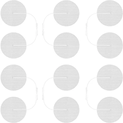 Image of Med Fit TENS Machine self Adhesive Round Electrode Pads Hypoallergenic Non irritating Gel 3 Packs Total 12 electrodes in Total. (32mm (Pack of 12))