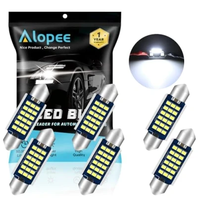 Image of Alopee 578 LED Festoon Bulb, 41mm 1.61&#039;&#039; C5W Bulbs,9 28V 2016 18SMD White Canbus Error Free Bulbs for 211 2 569 Car Interior Dome Map Courtesy Trunk Light (6pack)