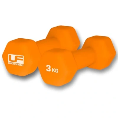 Image of Urban Fitness Neoprene Covered Hex Dumbbells (Pair) Orange 2 X 3kg, blue, one size, K REY UFW034