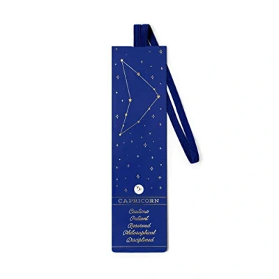 Image of Legami Bookmark with Elastic Band, Also Useful for Keeping The Book Closed, Made of Certified Paper, 4.7 x 17.5 cm, Capricorn Theme
