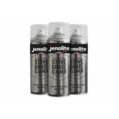 Image of JENOLITE Stove Grate Cleaner 3 x 400ml Removes Fingerprints, Soot, Ash, Carbon, Grease &amp; Tar Ideal For Woodburners/Stoves, Fireplaces BBQs