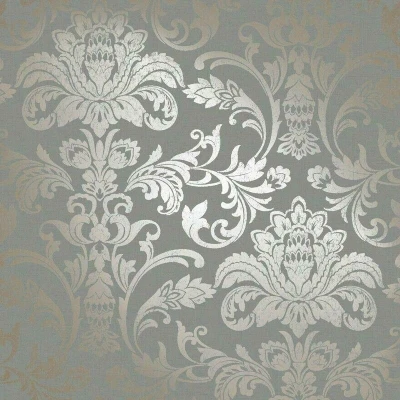Image of Holden Decor Glistening Damask 12712 Indulgence Wallpaper 10.05 m x 0.53 Grey Rose Gold