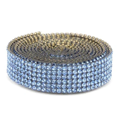 Image of HEEPDD Rhinestone Ribbon, 39.37 Inch DIY Artificial Crystal Diamond Wrap Roll Hot Fixed Chain Trim for Wedding Party Floral Arrangements(Blue)