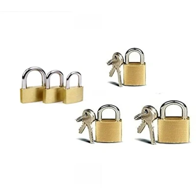 Image of V VAPE 3 x Brass Padlock Security Locker Lock 2 Keys 20mm 25mm 30mm