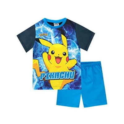 Image of Pokemon Pyjamas Pikachu Short PJs For Kids Blue Age 3 to 4 Years