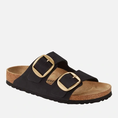 Image of Birkenstock Arizona BIG Buckle Narrow FIT Mules, Women&#039;s, Size: 5.5, Black Nubuck
