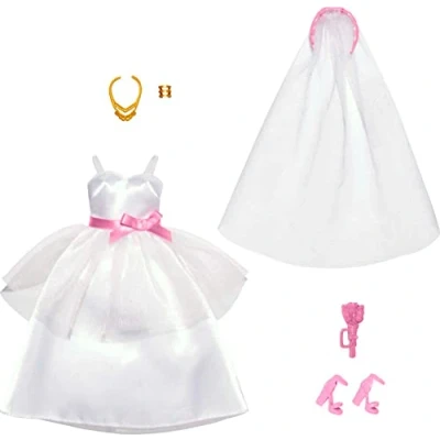 Image of Barbie Clothes, Bridal Fashion Pack Doll On Wedding Day, 1 Outfit with Accessories for A Complete Look