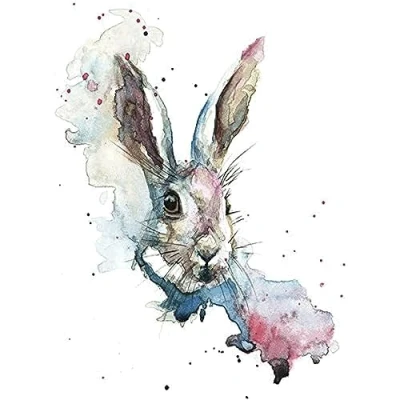 Image of Pyramid International Sarah Stokes March Hare 60x80cm Canvas Print, Multi Colour