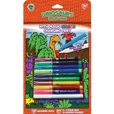 Image of Splat Planet Dinosaur Colouring Book Amazing Magic Colour Changing Pens/Magic Pens Set Get Creative with Markers…