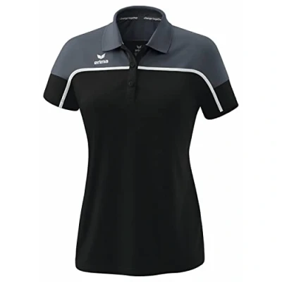 Image of Erima Women&#039;s „Change Polo Shirt, Black Grey/Slate Grey/White, 34