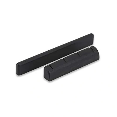 Image of Ukulele Bone String Saddle and Nut, Durable Ebony 4 Bridge &amp; Nut Musical Instrument Replacement Parts, Playing Accessories