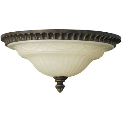 Image of Drawing Room 2 Light Flush Ceiling Walnut, E27