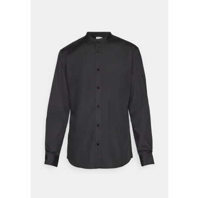 Image of Jack &amp; Jones Jjjoe Shirt Plain MAO Shirt, Men&#039;s, Size: Small, Black