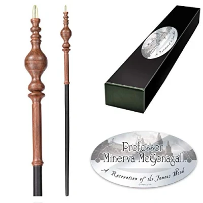Image of The Noble Collection Professor Minerva McGonagall Character Wand 16in (40cm) Wizarding World With Name Tag Harry Potter Film Set Movie Props Wands