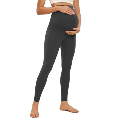 Image of CRZ Yoga Women&#039;s Butterluxe Maternity Leggings 28&quot; Workout Pregnancy Activewear Belly Buttery Soft Support Pants Mysterious Grey 12