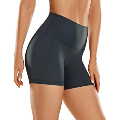 Image of CRZ Yoga Womens Butterluxe 4&#039;&#039; Shorts High Waisted Workout Gym Leggings Running Spandex Biker Melanite 12