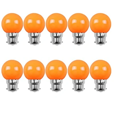 Image of Aiwerttes B22 Bayonet Bulbs Orange Color 2W Bulb (20W Equivalent) Golfball Energy Saving Christmas Bulbs, Pack of 10 [Energy Class A +]