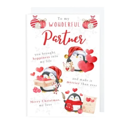 Image of Second Ave Partner Romantic Love Penguin Christmas Xmas Holiday Festive Greetings Card