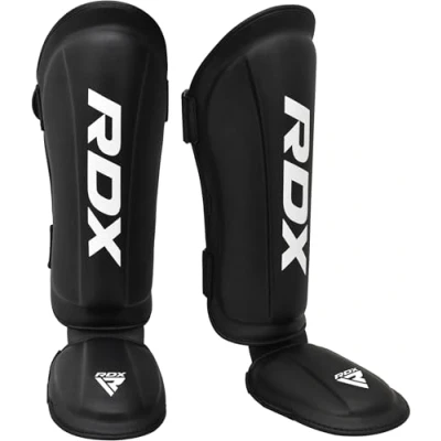 Image of RDX Shin Guard MMA Instep Leg Pads Protective Gear Thai Boxing Training Kickboxing., Black, M