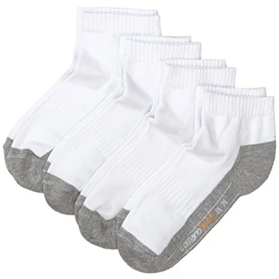 Image of camano Sport Quarter BOX 4 PACK Sports socks, Size: 6 8, White