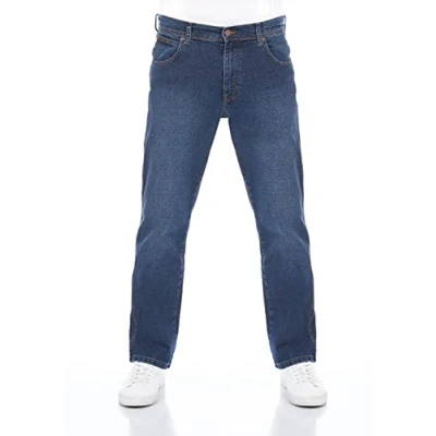Image of Wrangler Men&#039;s Jeans Regular Fit Texas Stretch Trousers Authentic Straight Denim Cotton Black Blue Grey W28 W29 W30 W31 W32 W33 W34 W36 W38 W40 W42 W44, Blast (Wss1hn11y), 34 W/30 L
