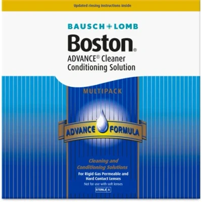 Image of Boston Advance Cleaner Conditioning Solution Multipack 3x 30ml Cleaner, 120ml Solution, Contact Lens for Rigid Gas Permeable &amp; Hard Lenses, 1x Case Included