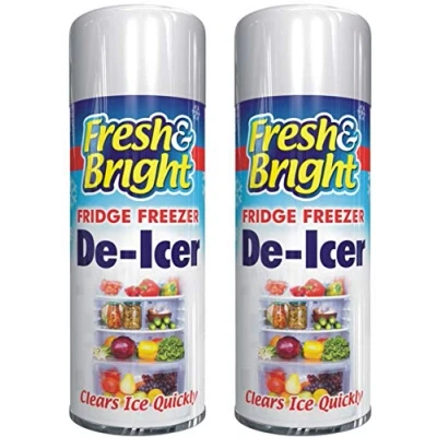 Image of 2 X 200ml Quick Ice Remover Anti Bacterial Fridge Freezer De Icer Spray Deicer Cleaner Genuine Fresh &amp; Bright LNL