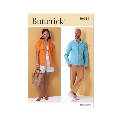 Image of BUTTERICK B6984A Unisex Shirts, Shorts and Pants A (XS S M L XL)